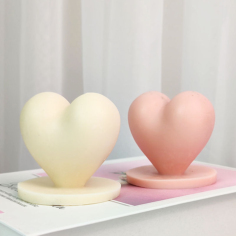 3D Love Heart with Base Silicone Candle Making Mould