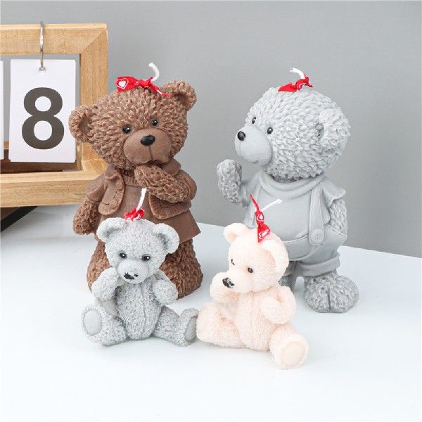 3D Cute Bear Silicone Candle Mould