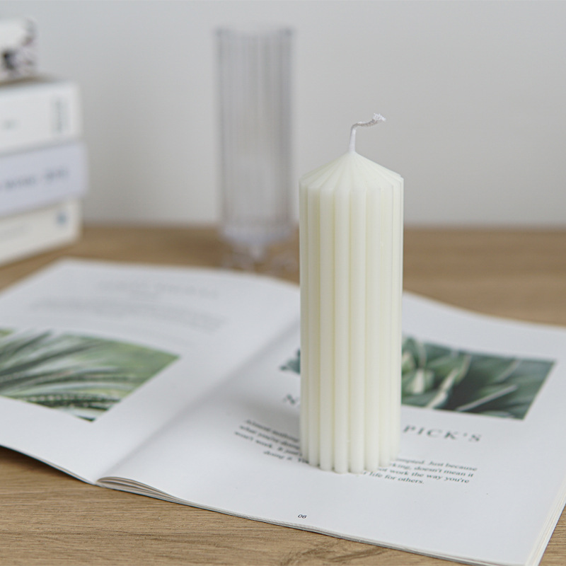 Striped Cylindrical Acrylic Candle Mould