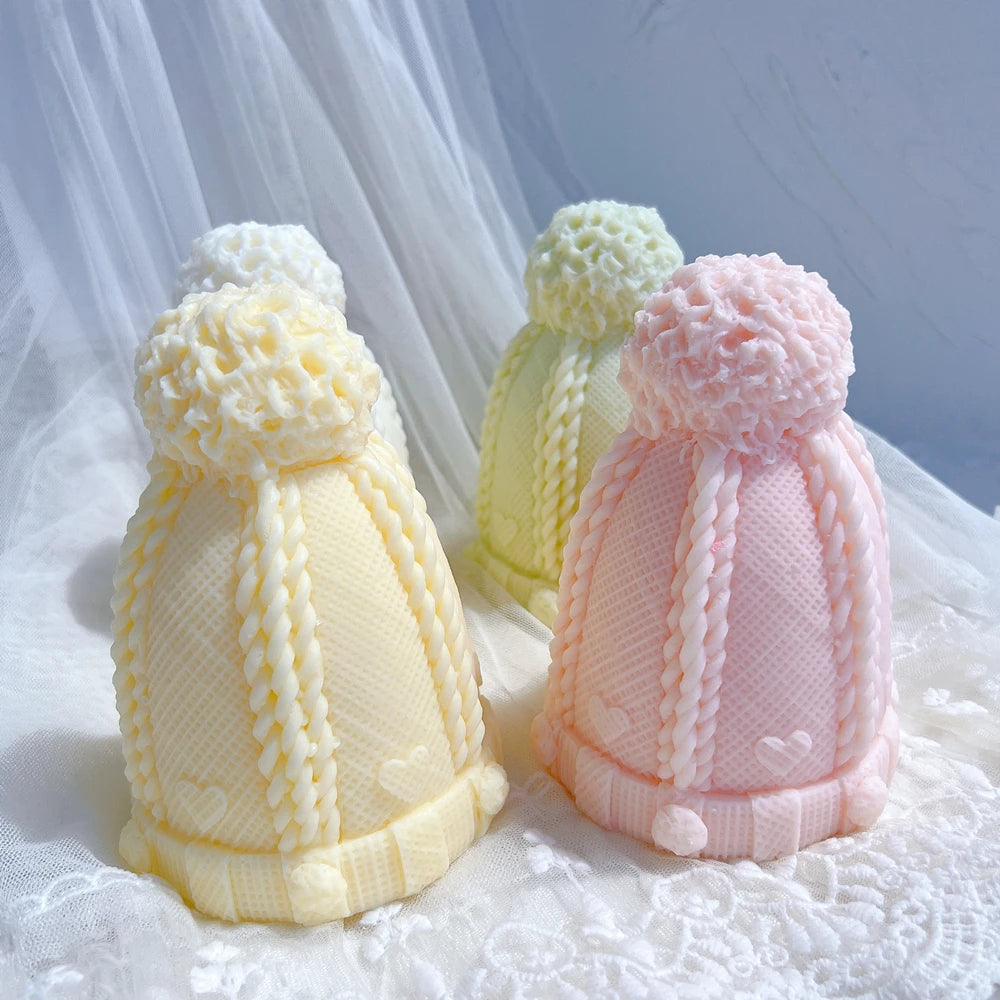 Christmas Winter knitted Hat Silicone Candle Mould