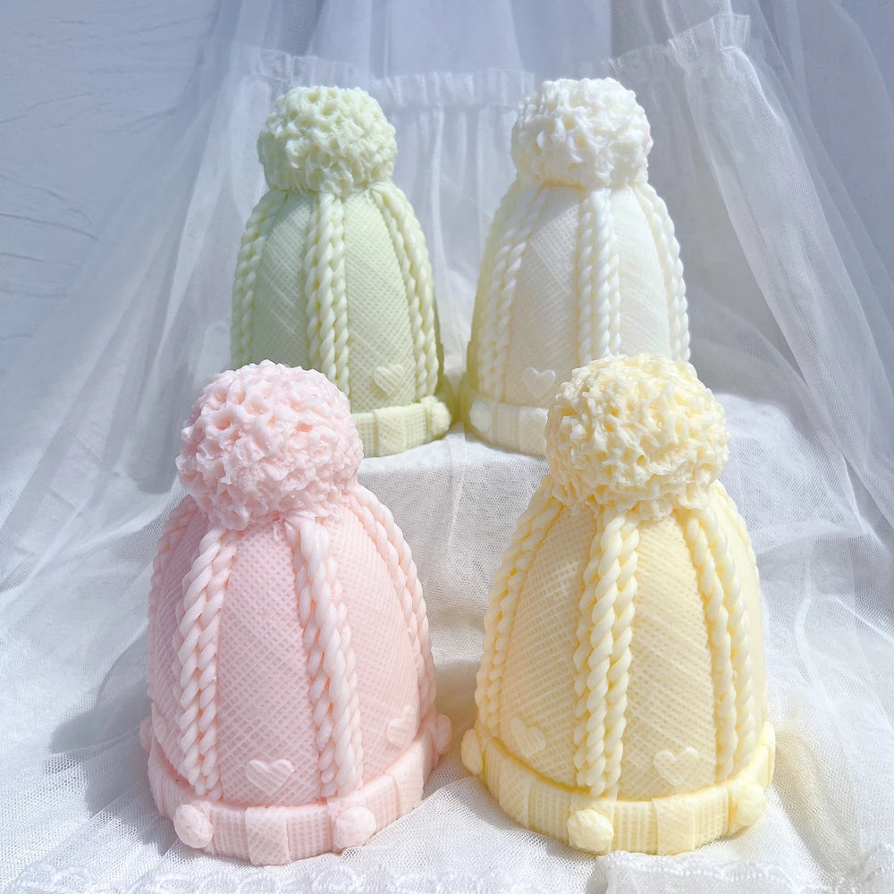 Christmas Winter knitted Hat Silicone Candle Mould