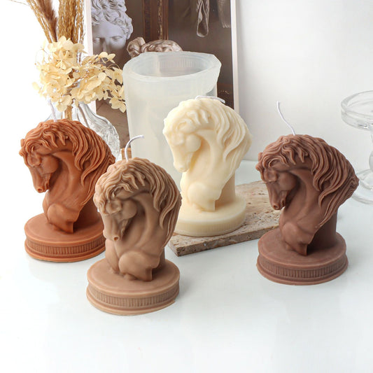 Horse Head Statue Silicone Candle Mould