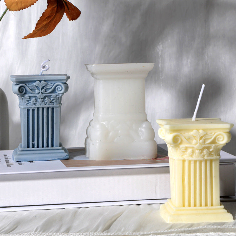 Retro Roman Column Candle Silicone Mould