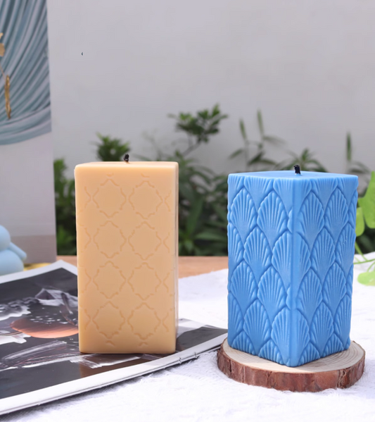 Leaf Pattern Pillar Candle Mould