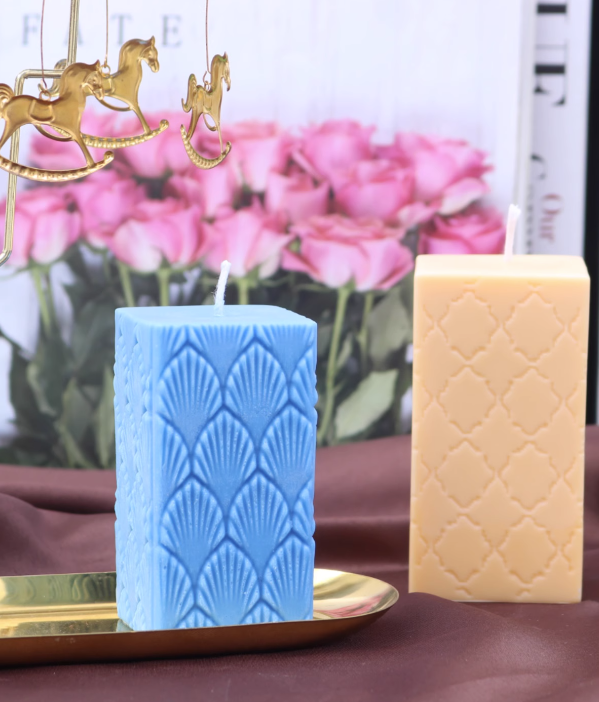 Leaf Pattern Pillar Candle Mould