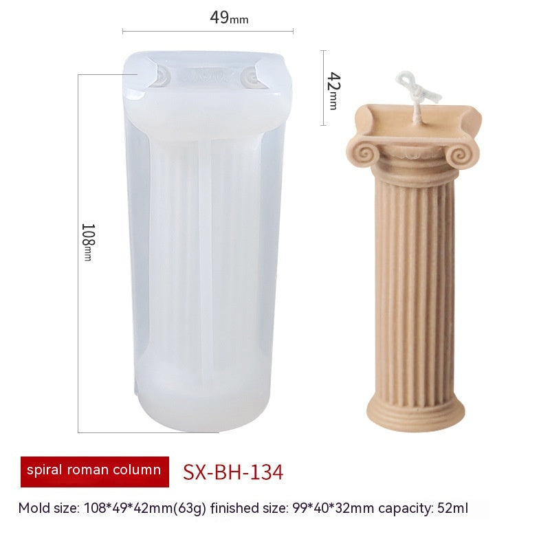 Retro Roman Column Candle Silicone Mould
