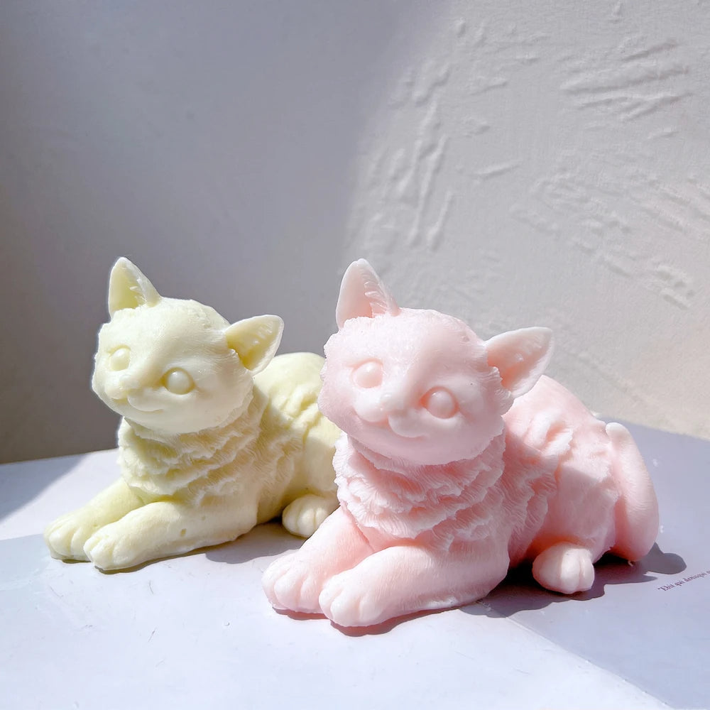 Cute Cat Shapes Candle Silicone Mould