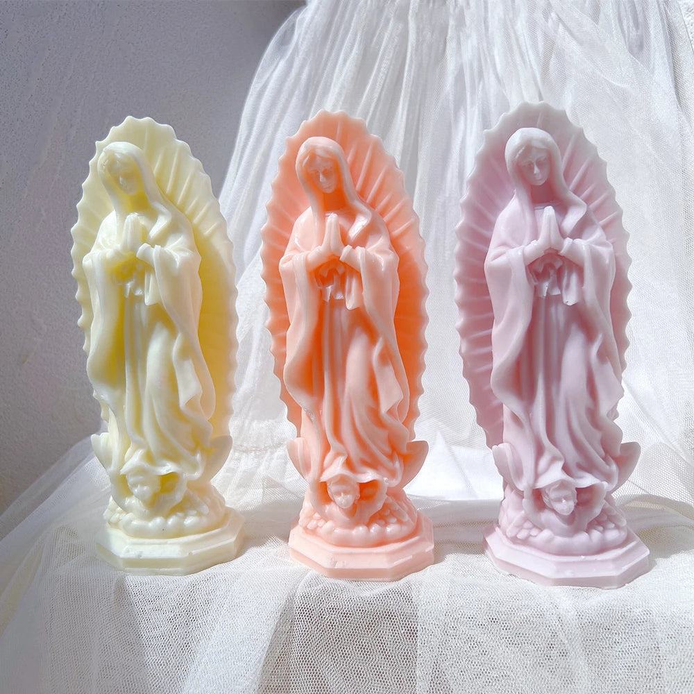 Virgin Mary Statue Candle Silicone mould