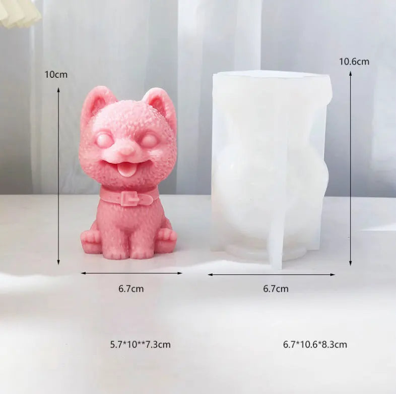 Flying Ear Bichon Silicone Candle Mould
