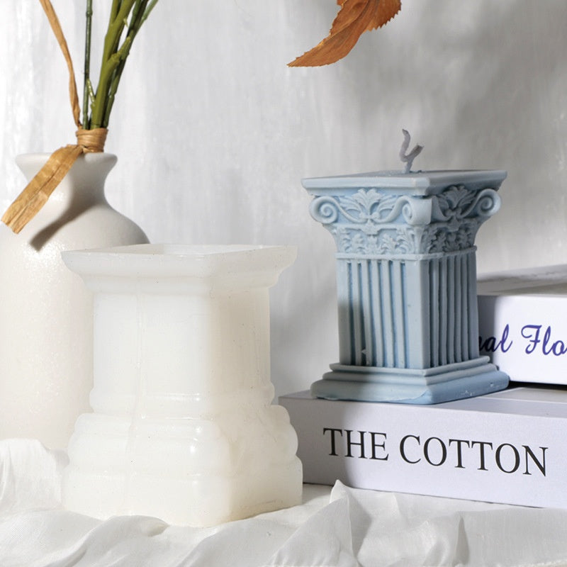 Retro Roman Column Candle Silicone Mould