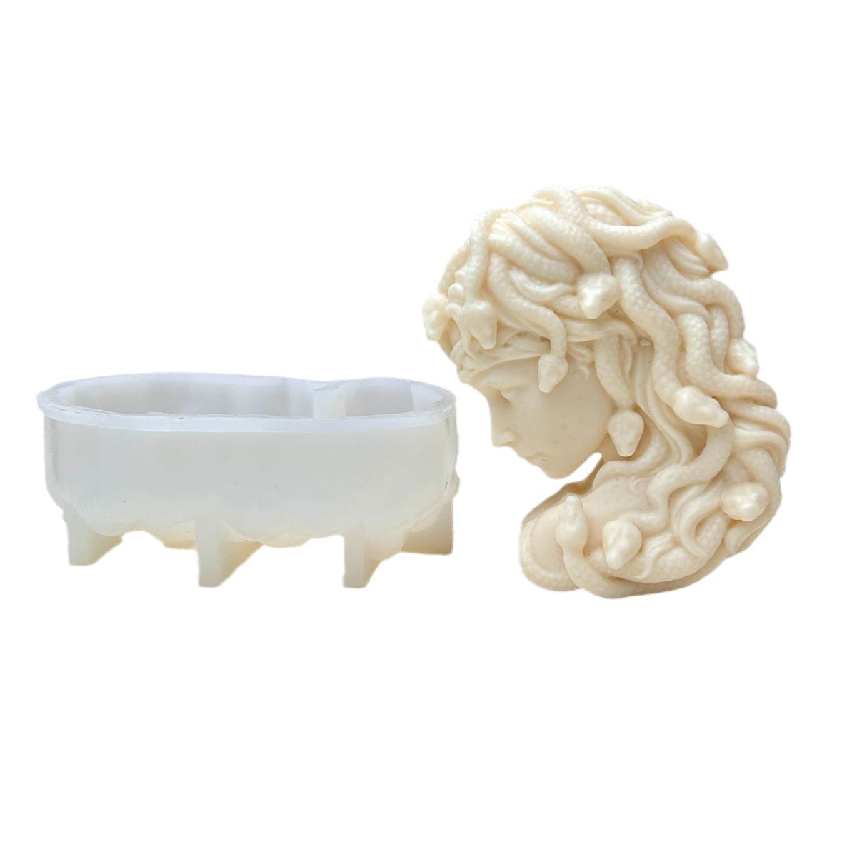 Half Face Medusa Silicone Candle Mould