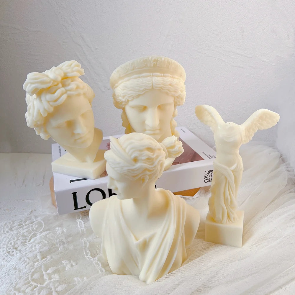 Greek Goddess Bust Statue Candle Silicone Moulds