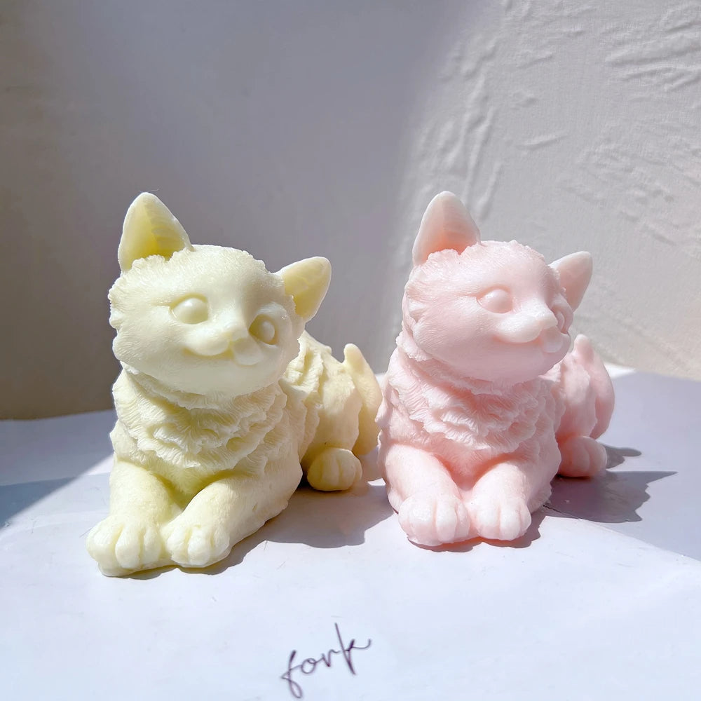 Cute Cat Shapes Candle Silicone Mould