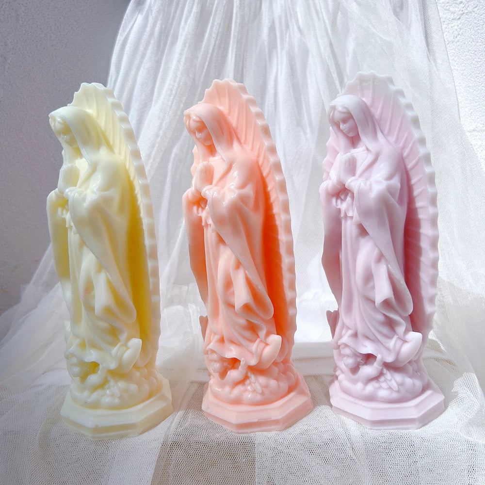 Virgin Mary Statue Candle Silicone mould