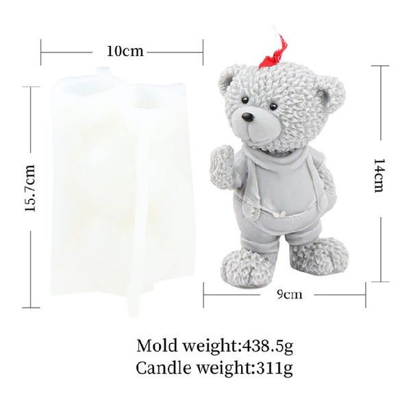 3D Cute Bear Silicone Candle Mould