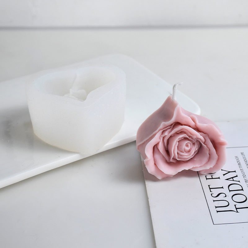 Rose Love Heart Silicone Candle Mould