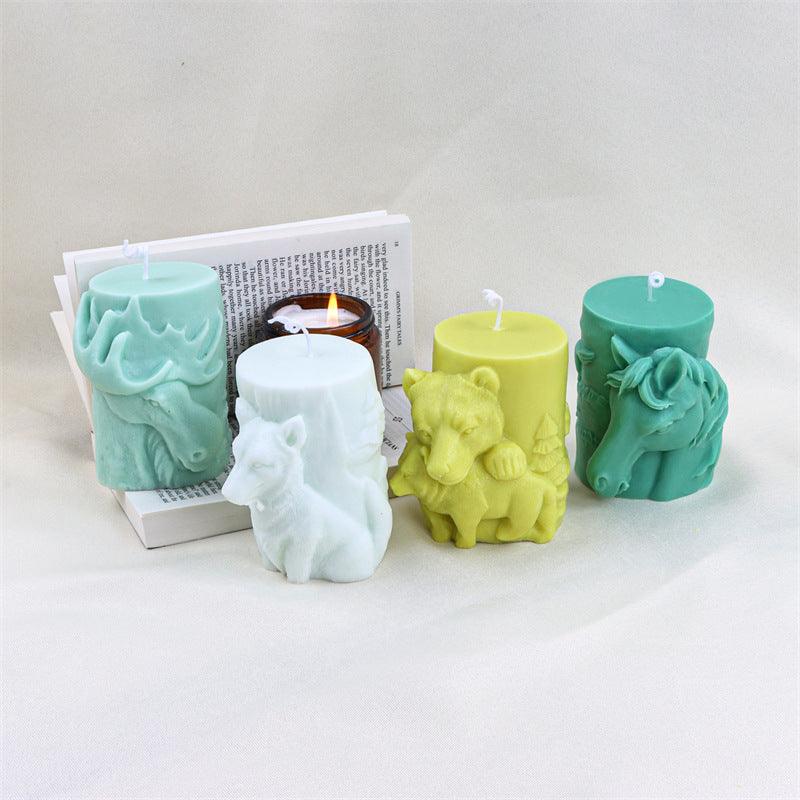 3D Animal Cylinder Silicone Candle Mould | Perfect for DIY Candle Making Candles Moulds