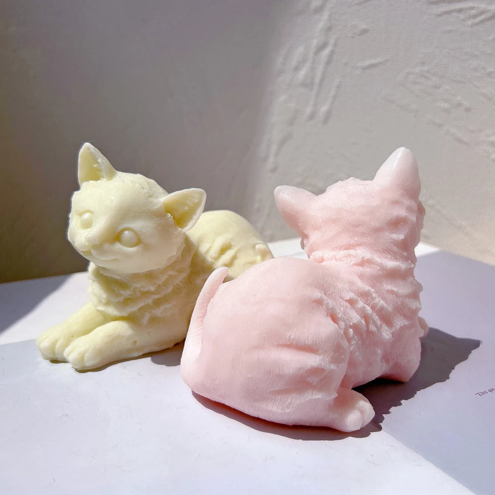 Cute Cat Shapes Candle Silicone Mould