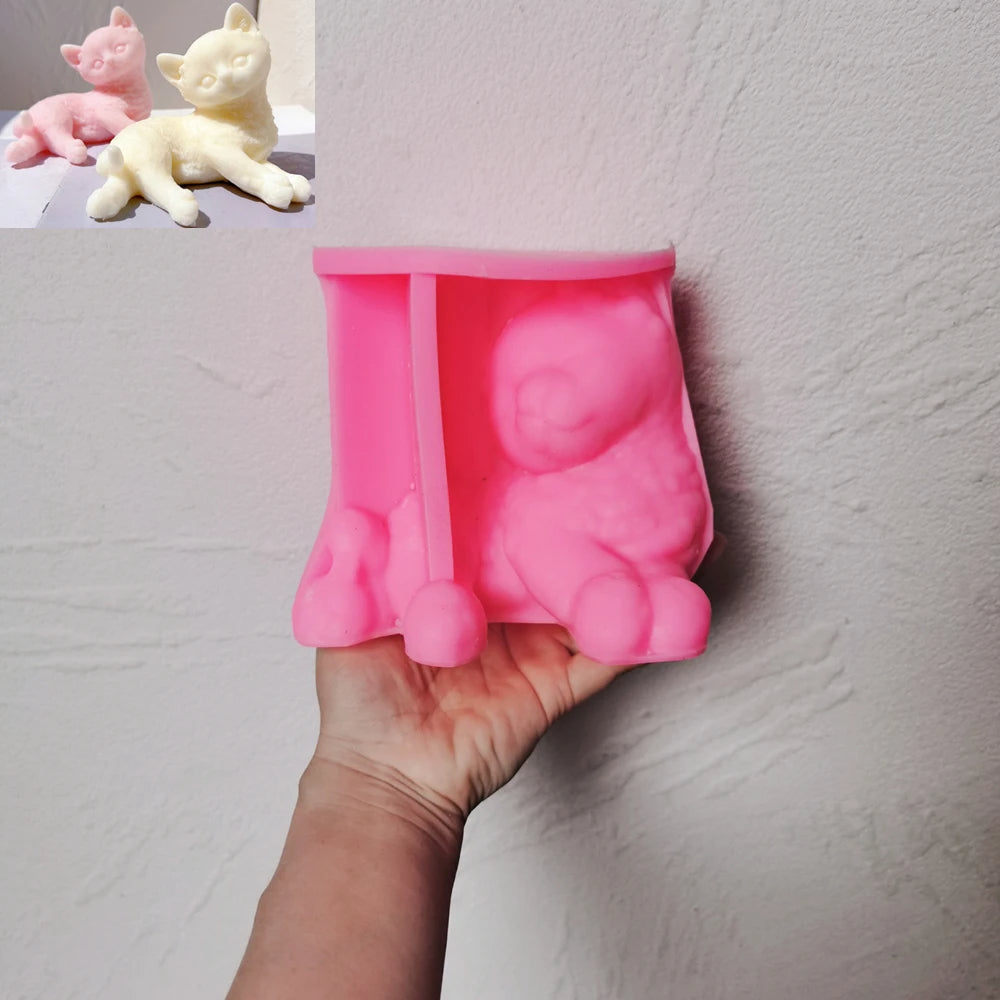 Cute Cat Shapes Candle Silicone Mould