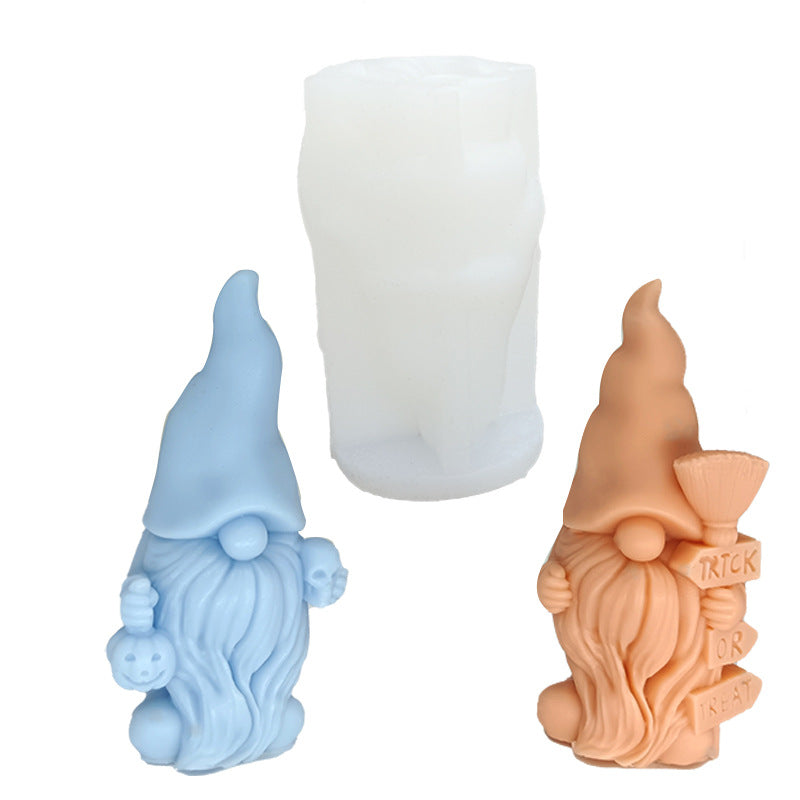 DIY Halloween Theme Gnome Aromatherapy Silicone Candle Mould