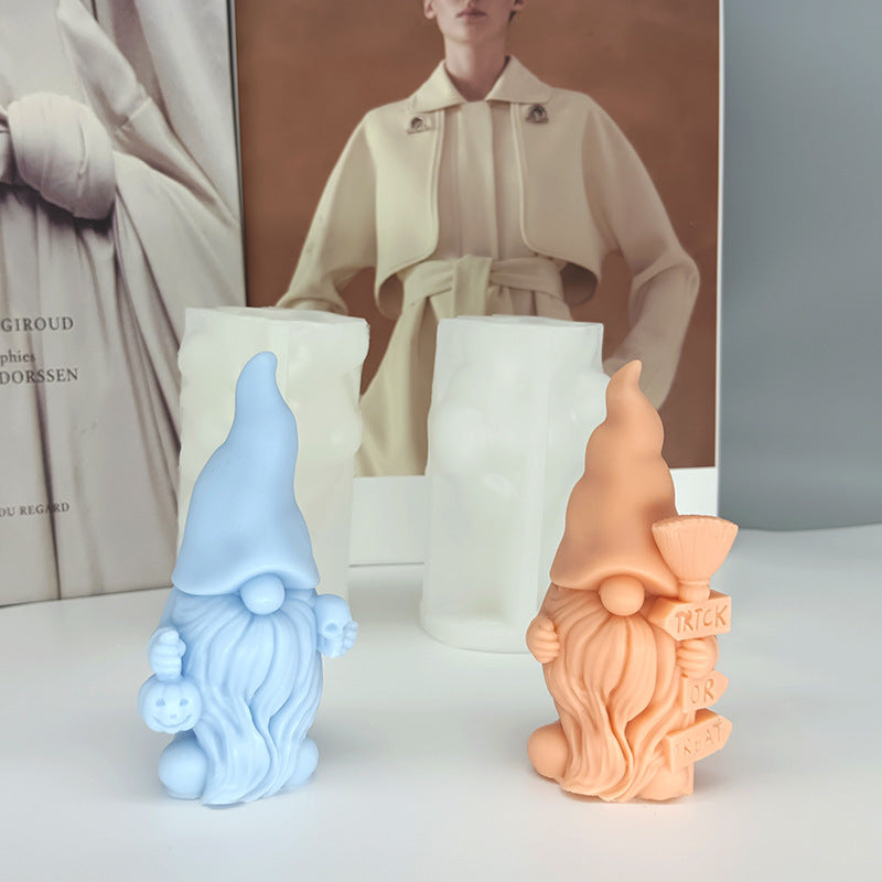 DIY Halloween Theme Gnome Aromatherapy Silicone Candle Mould