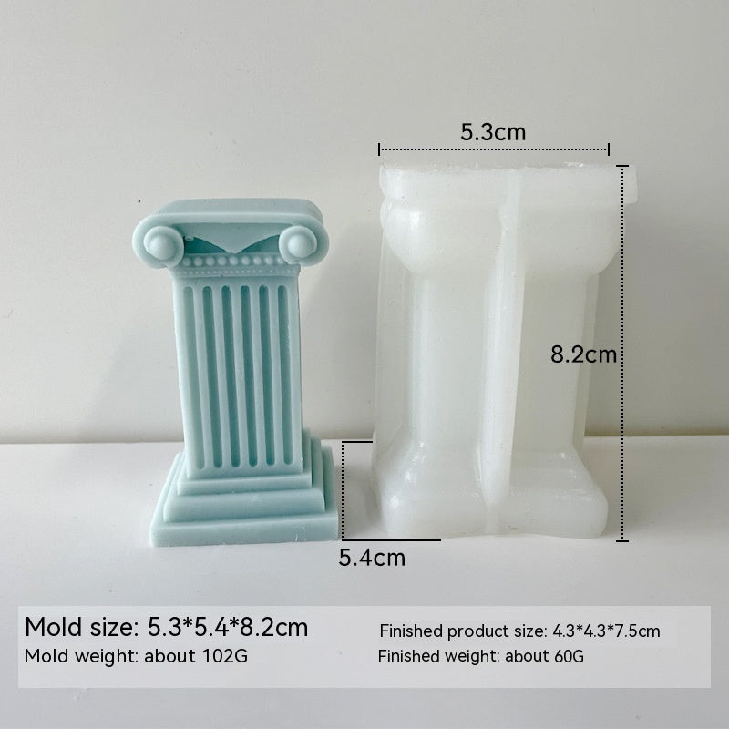 Retro Roman Column Candle Silicone Mould