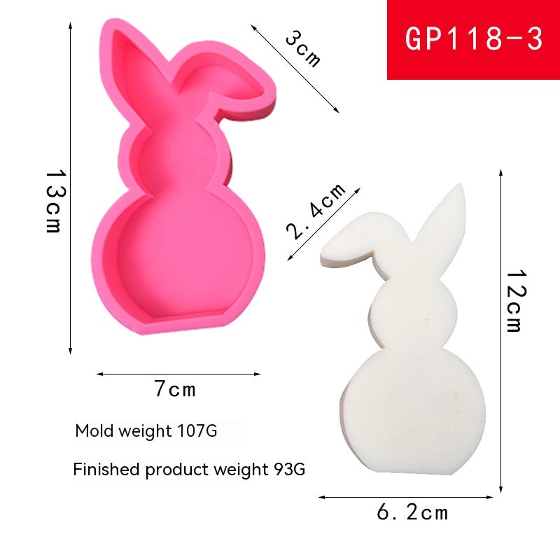 Cute Rabbit Aromatherapy Candle Silicone Mould