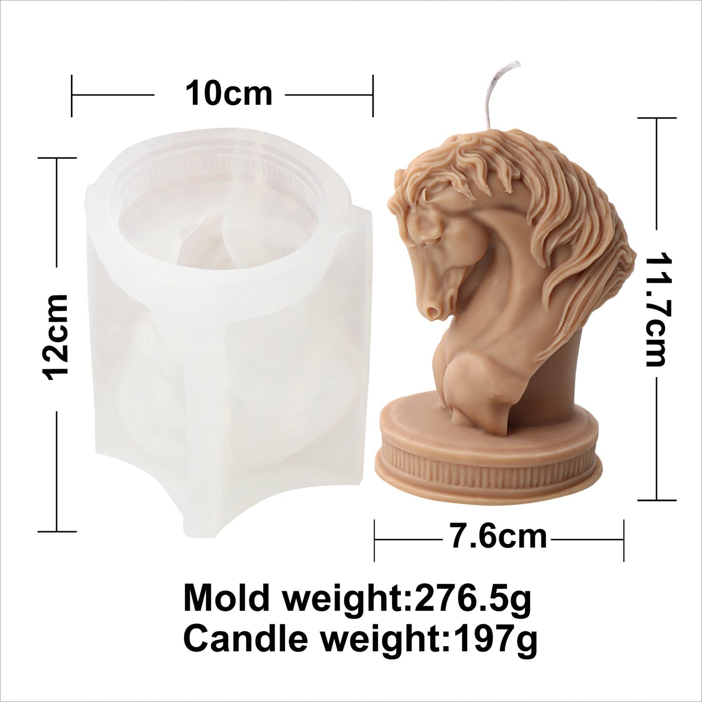 Horse Head Statue Silicone Candle Mould