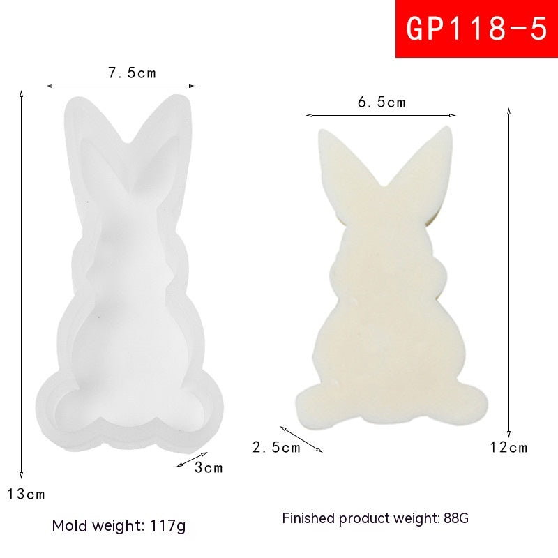 Cute Rabbit Aromatherapy Candle Silicone Mould
