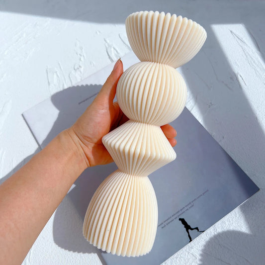 Ribbed Geometric Stack Candle mould