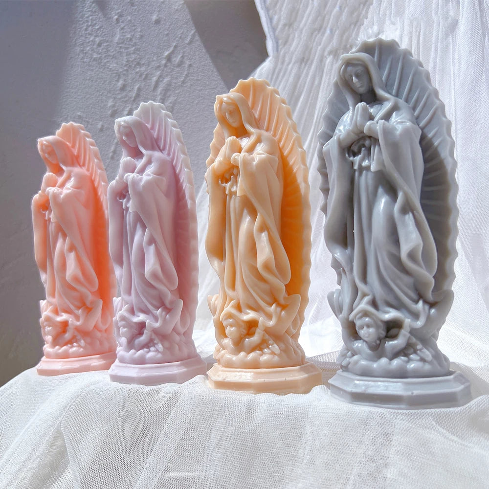Virgin Mary Statue Candle Silicone mould