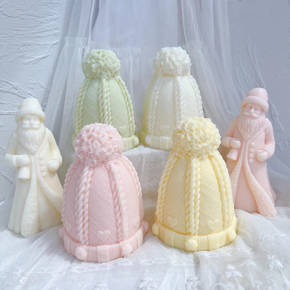 Christmas Winter knitted Hat Silicone Candle Mould