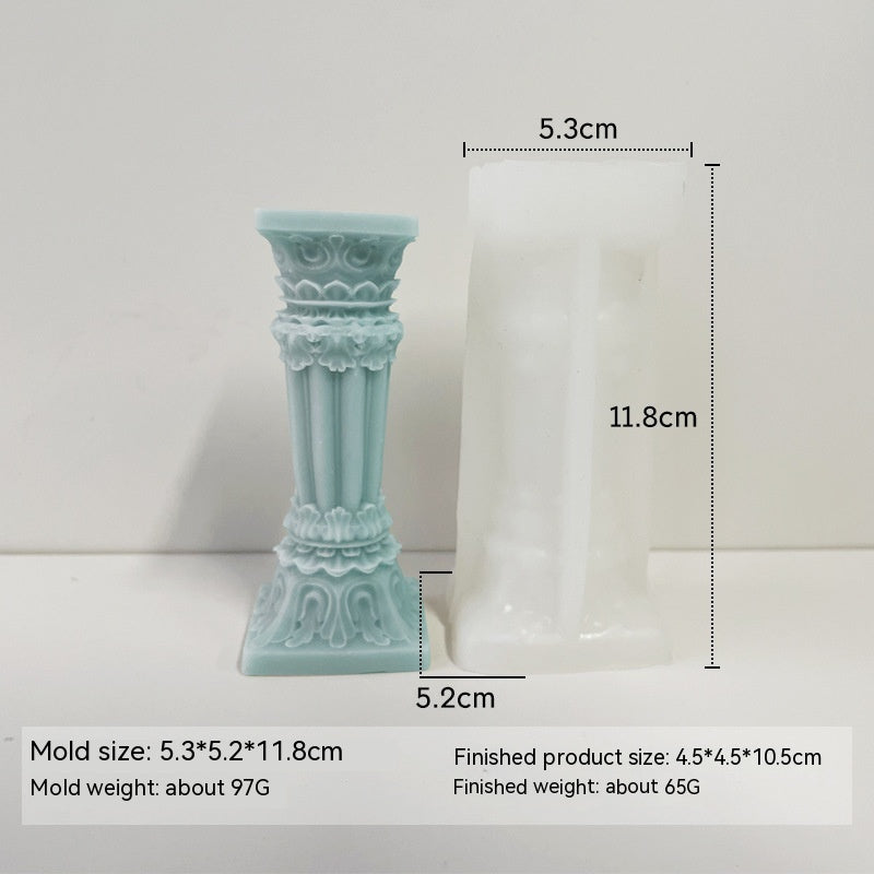Retro Roman Column Candle Silicone Mould