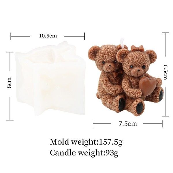 3D Cute Bear Silicone Candle Mould