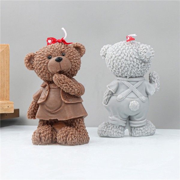 3D Cute Bear Silicone Candle Mould