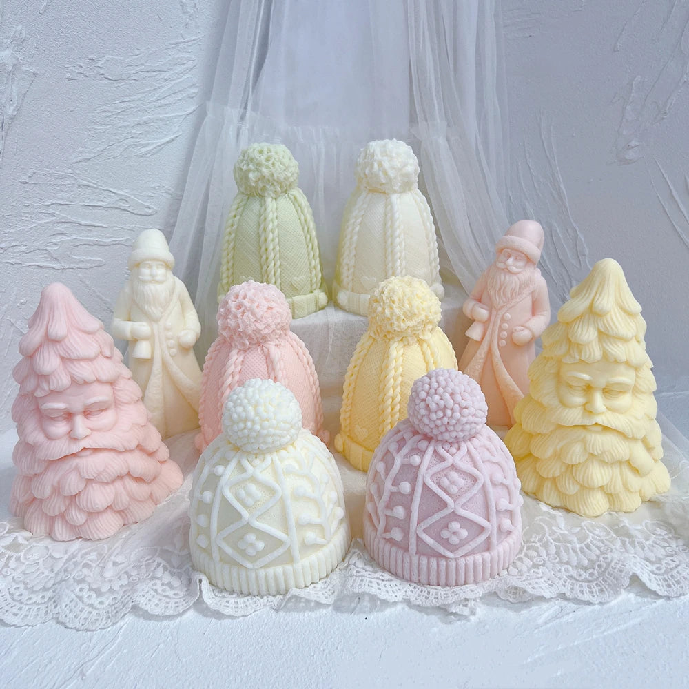 Christmas Winter knitted Hat Silicone Candle Mould