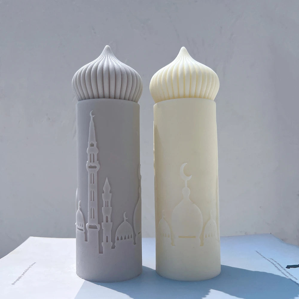Islamic Mosque Silhouette Ramadan Pillar Candle Silicone Mould