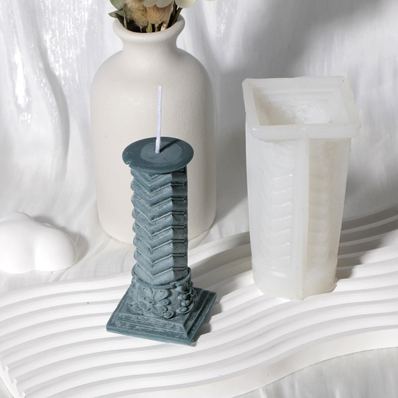 Retro Roman Column Candle Silicone Mould