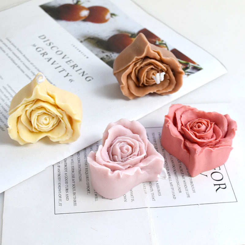 Rose Love Heart Silicone Candle Mould