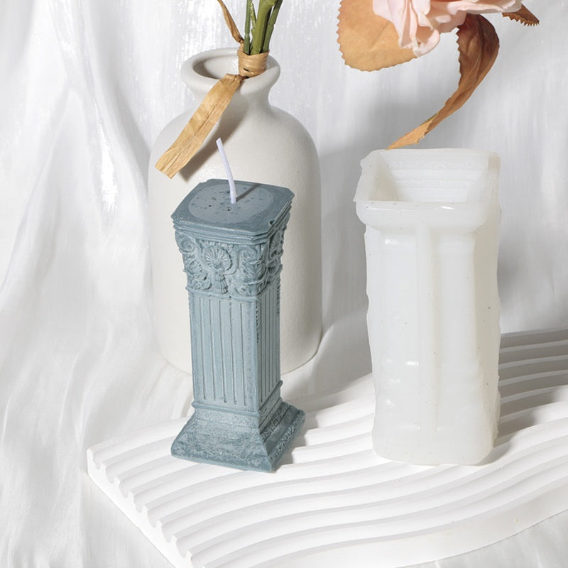 Retro Roman Column Candle Silicone Mould