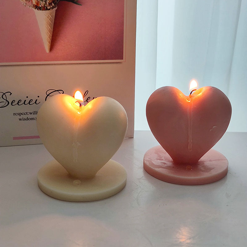 3D Love Heart with Base Silicone Candle Making Mould