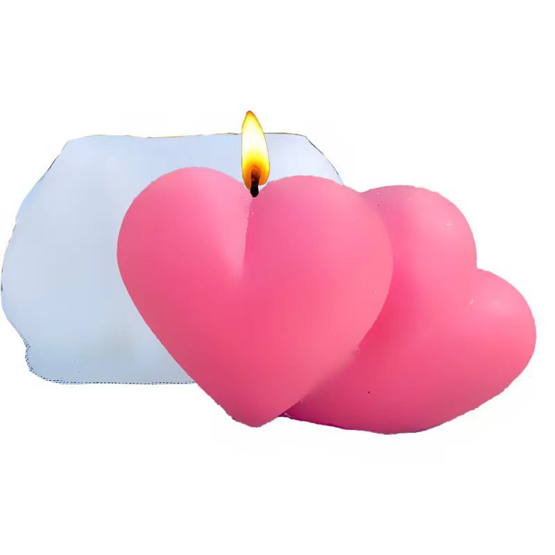 3D Double Linked Hearts Candle Mould - Buy Now!