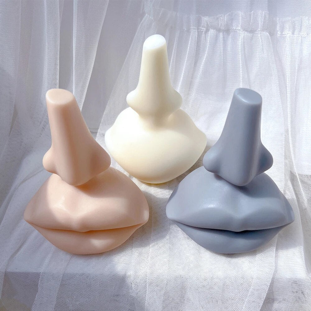 Facial Features Lip Nose Candle Mould