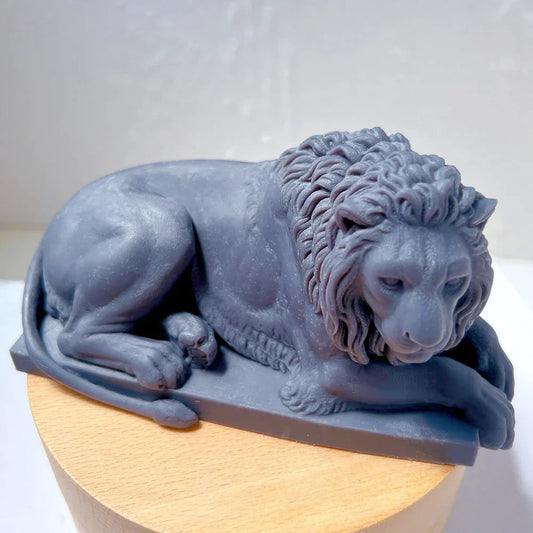 3D Charm Lions Statue Silicone Candle Mould