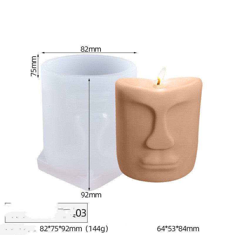 Abstract Human Face Silicone Candle Mould Candles Moulds