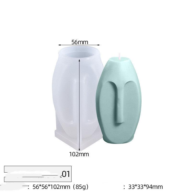 Abstract Human Face Silicone Candle Mould Candles Moulds