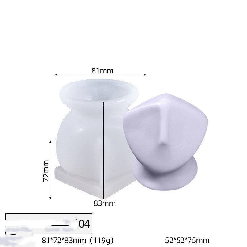 Abstract Human Face Silicone Candle Mould Candles Moulds