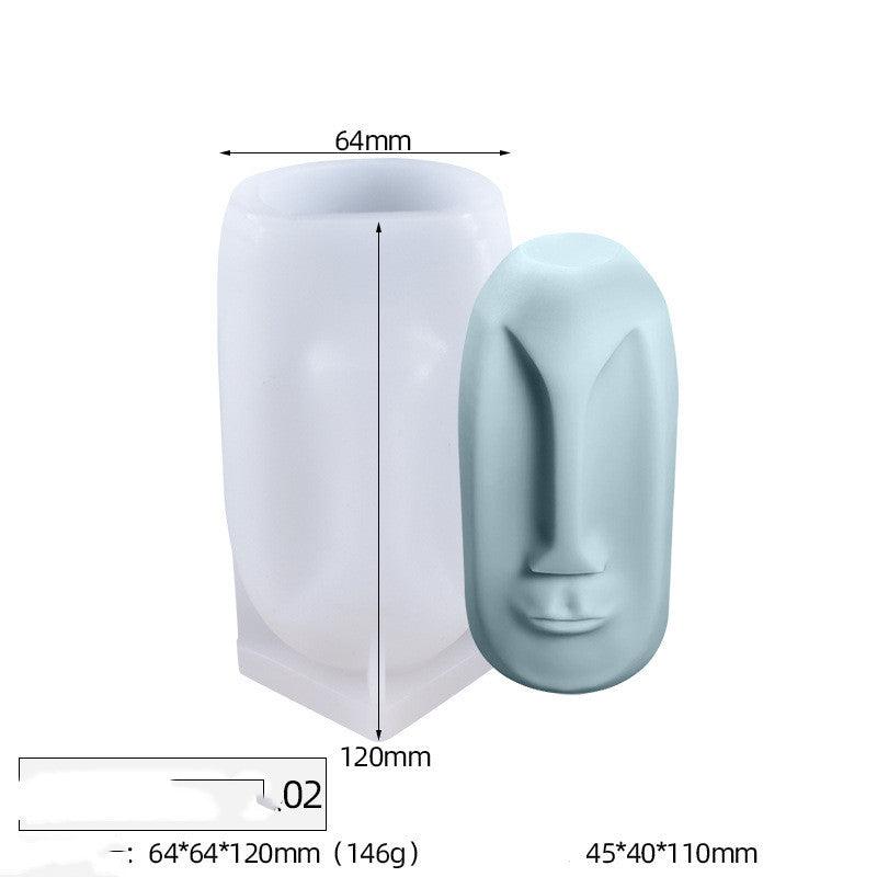 Abstract Human Face Silicone Candle Mould Candles Moulds