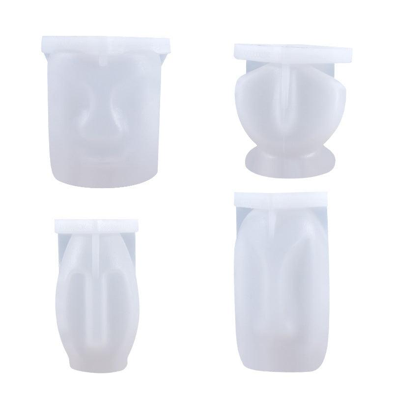 Abstract Human Face Silicone Candle Mould Candles Moulds