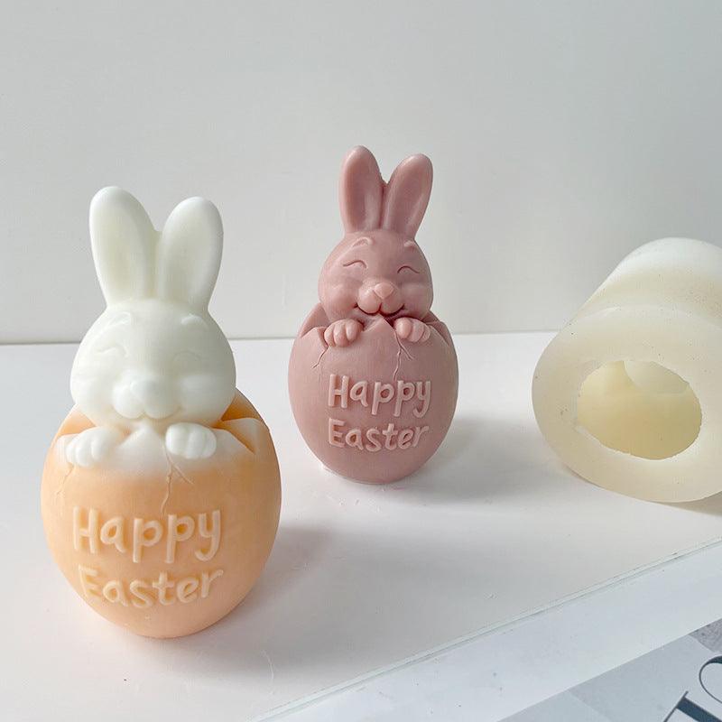 Candle Mould DIY Easter Shell Breaking Rabbit Aromatherapy Plaster Ornaments Candles Moulds